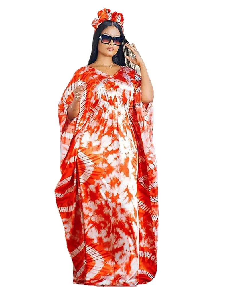 

S-5XL African Dresses for Women Summer African Women Half Sleeve V-neck Polyester Long Dress African Print Dresses maxi dress