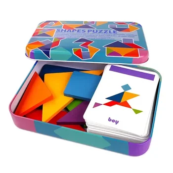 3D Wooden Pattern Animal Jigsaw Puzzle Colorful Tangram Toy Kids Montessori Early Education Sorting Games Toys Children Gift 1