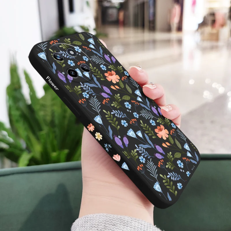 Brilliant Floral Liquid Silicone Phone Case Cover