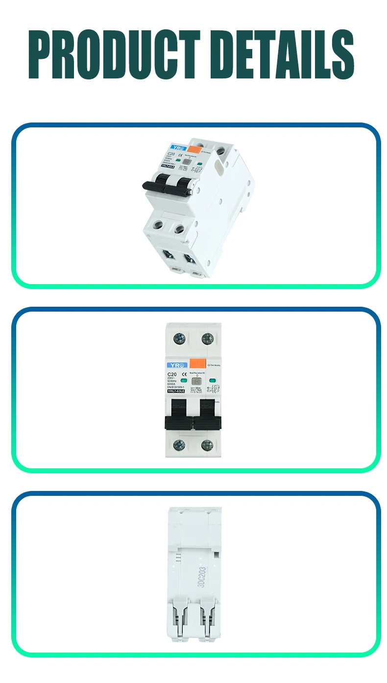 RCBO 1P+N 3P+N 6KA AC type Residual Current Circuit Breaker Operator with over c