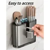 Wall-mounted Chopsticks Tube Kitchen Rack Wall Hanging Punch-free Tool Rest Cutter Drain Aluminium Chopsticks Cage Storage Box 6