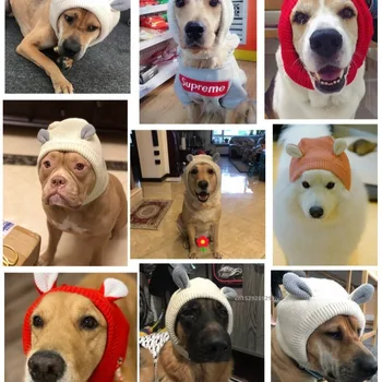 Winter Warm Dog Hat Ear Muffs Noise Protection Windproof Pet Ears Covers Knitted Earmuffs For Small Medium Puppy Accessories 6