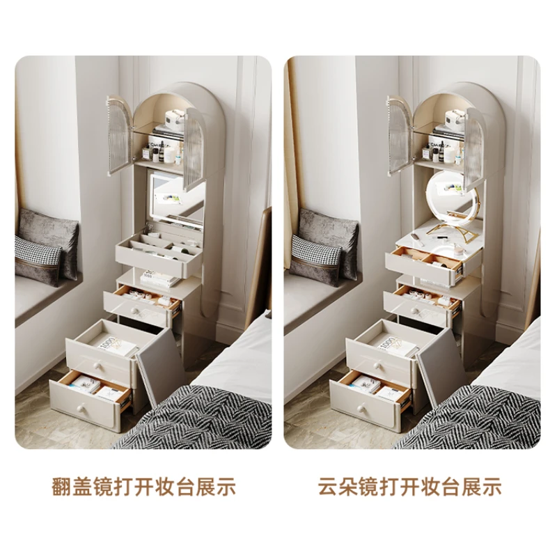 

Flip Dressing Table Bedroom Modern Simple Small Apartment Makeup Table Dresser Bedside Table Integrated