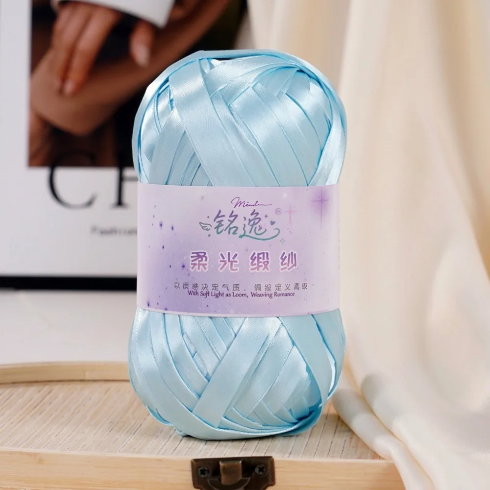새로운 80g/볼 메탈 원사 DIY 핸드메이드 크로셰 원사 새틴 뜨개질 선물 포..