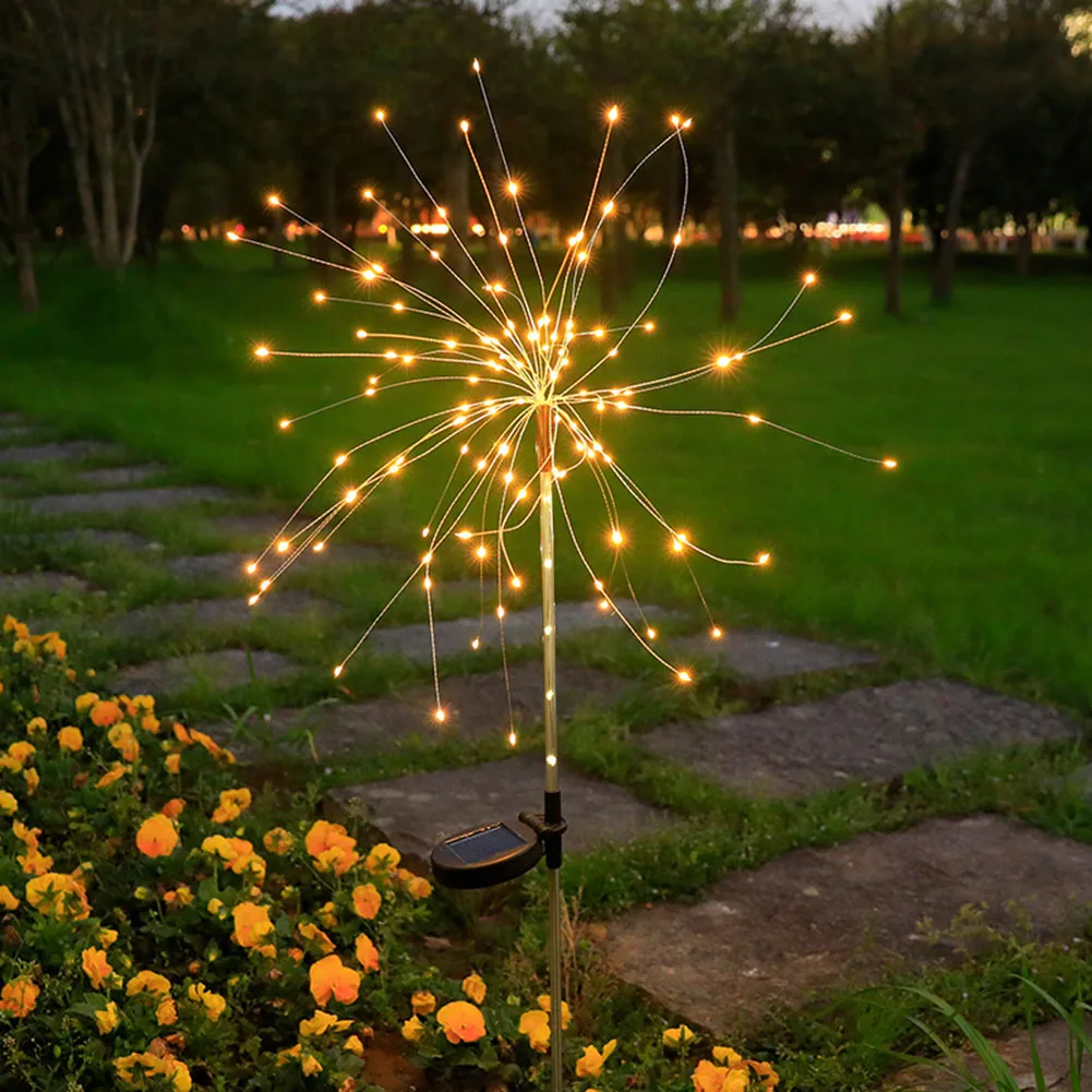 best solar lights 1-10Pcs 125LED Solar Firework Light Outdoor Dandelion Lamps Waterproof Night Light String Garden Lawn Landscape Christmas Lights solar hanging lanterns