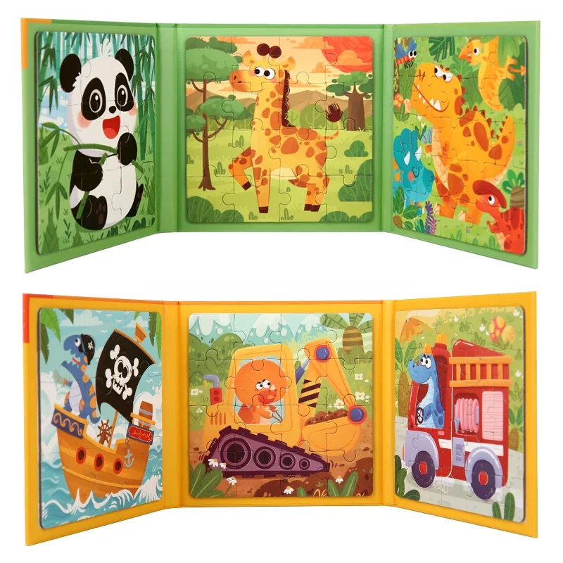 Magnetic Puzzle Kids Montessori Brain Game Folding Magnetic Progression Puzzle Book Early Educational Toy Develop Thinking Skill 3