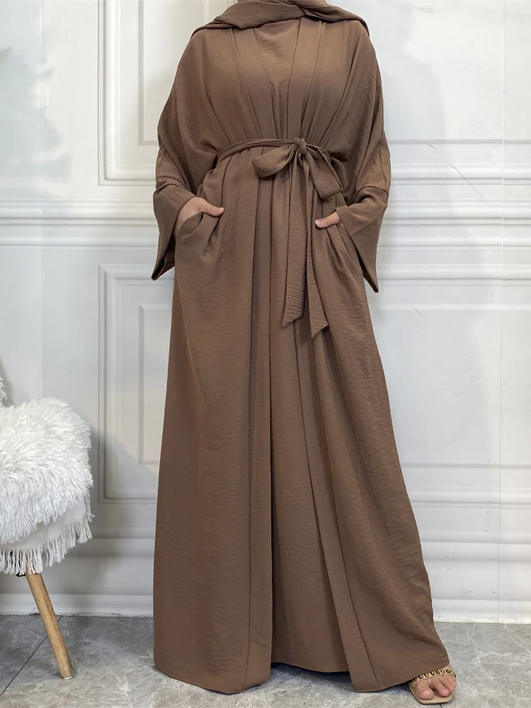 Abaya Lunga Elegante Bianca Per Donna – Abito Musulmano Con Maniche Lunghe, Jilbab Per Preghiera E Ramadan