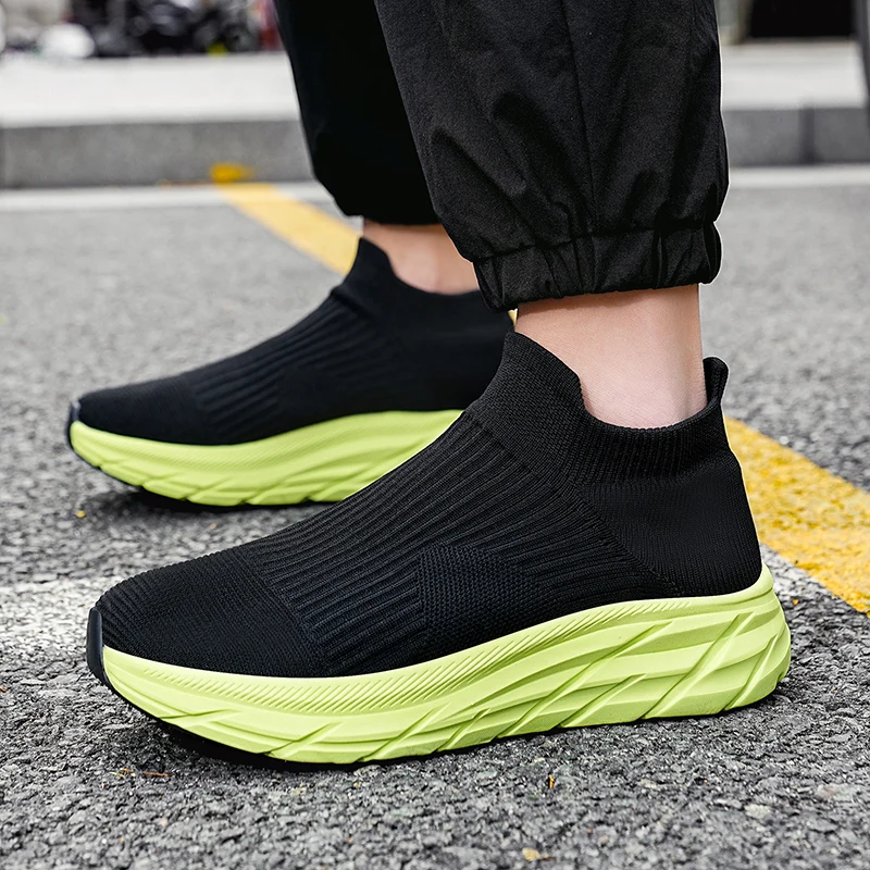

Running Shoes for Men Outdoor Cushioning Chunky Sneakers Autumn Winter Slip-on Casual Sock Shoes Unisex Women and Men Plus Size