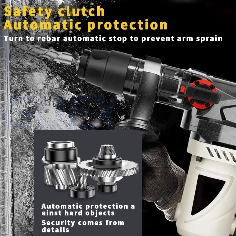 Electric Hammer Slotting Wall Floor Shock Absorption Demolition Concrete Decoration Curtains Impact Drill Electric Pickaxe ﻿ 5
