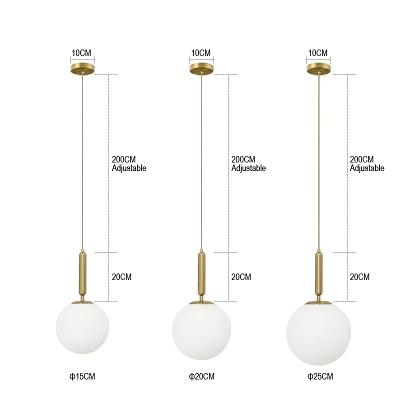 Led lights Modern Chandelier Glass Ball LED Pendant Lights bedroom decor dining room bedside hanging lamp kitchen island Fixturs Lustre