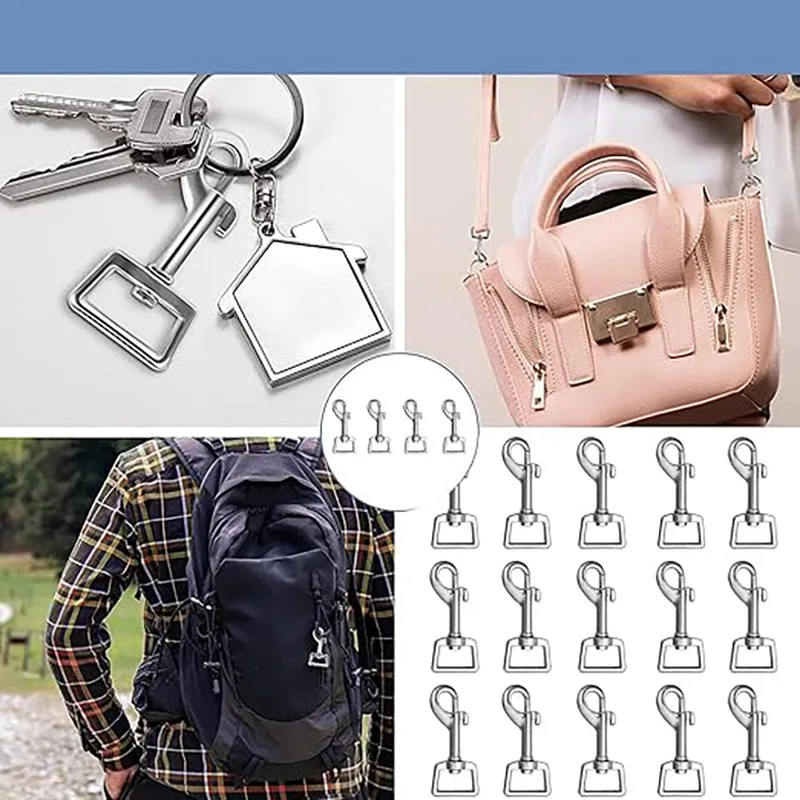 10피스 금속 회전식 아이볼트 버클, 개 목줄 버클, 트리거 러기지 스트랩 버클, 키체인