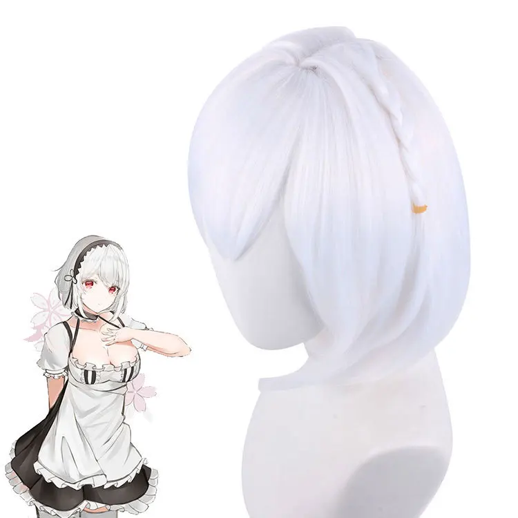 

Anime Game Azur Lane HMS Sirius Women Short White Bobo Wig Cosplay Wigs Heat Resistant Hair Party Role Play Wigs