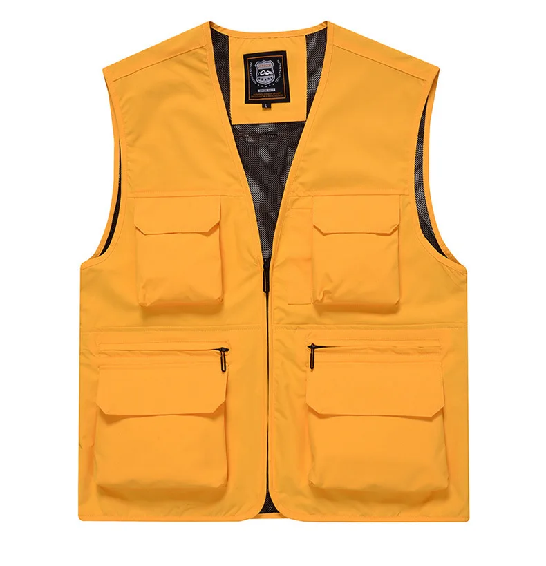 Gilet de randonnée en plein air pour hommes, multi-poches, respirant