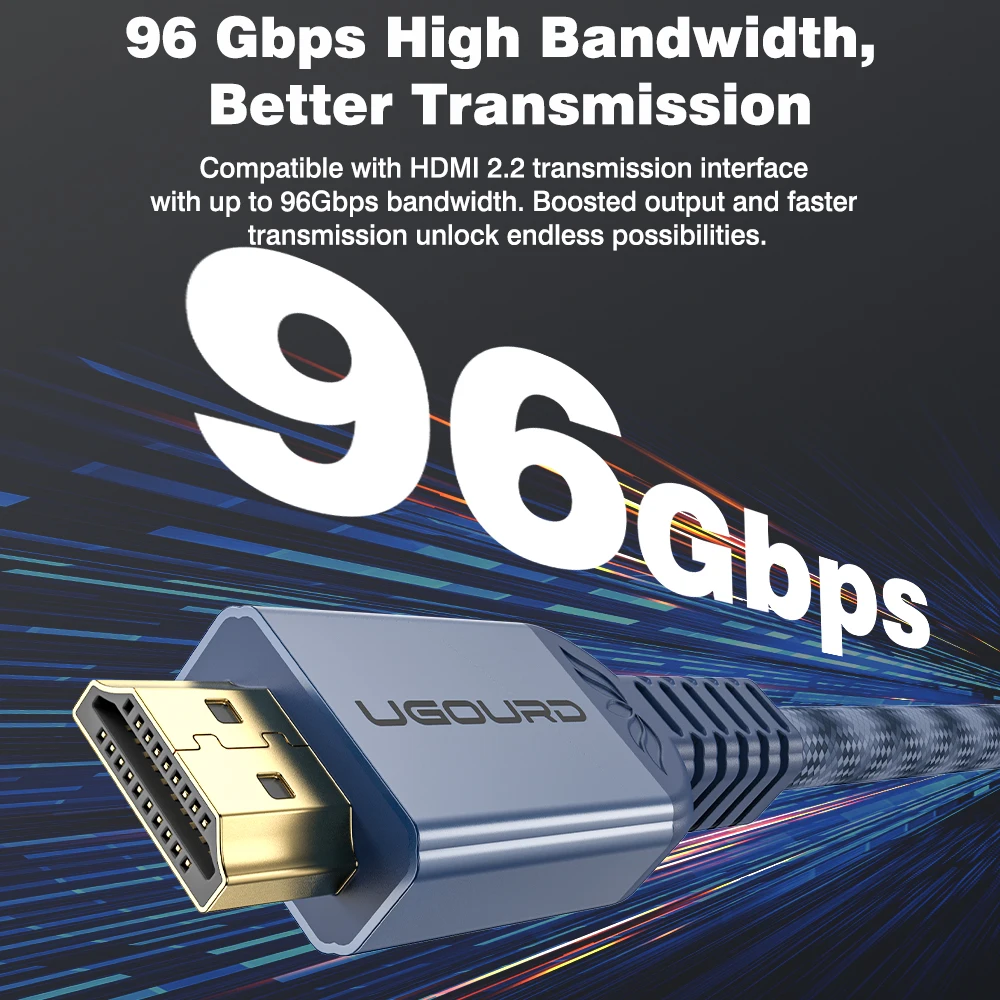 UGOURD Ultra High-Speed 8K HDMI Cable with Dynamic HDR and Dolby Atmos Support