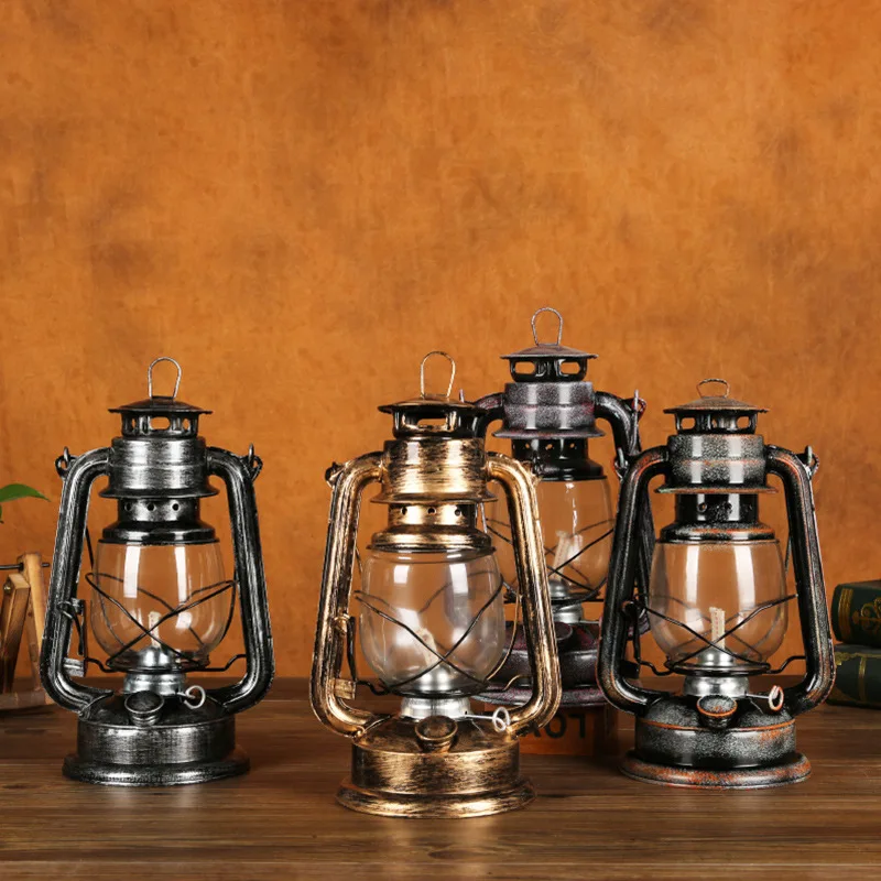 

Retro Distressed Kerosene Lamp, Vintage Decoration, Illuminate Your Space with Nostalgic Charm