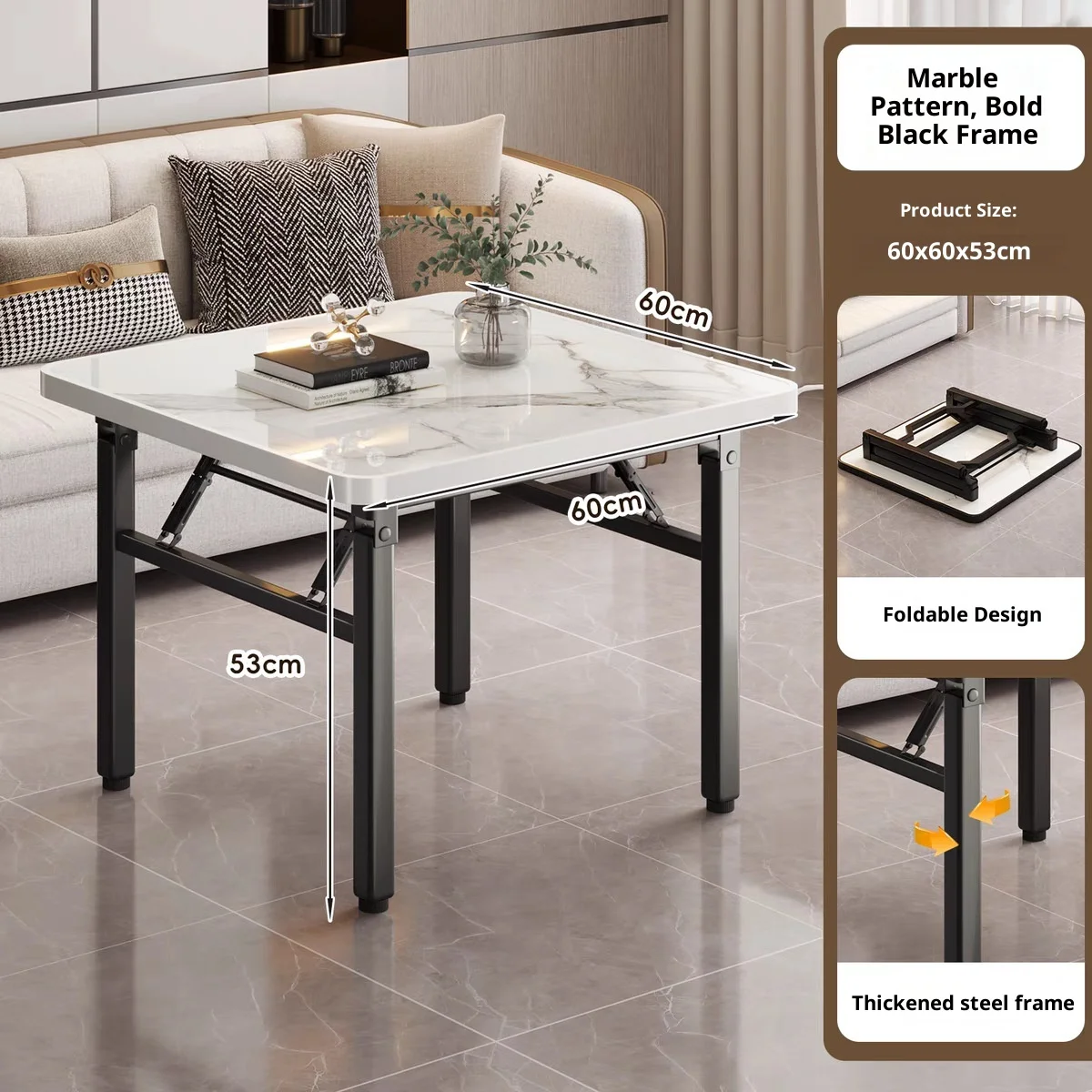 שולחן אוכל נייד מתקפל מרובע שולחן מתקפל לחוץ שוק חוץ קמפינג דירה קטנה שולחן מטבח רהיטי בית השכרה