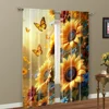 2pc,  Window Drapes sunflower 100% Polyester,Without Electricity Festive Holiday Perfect for Holiday Decor 6