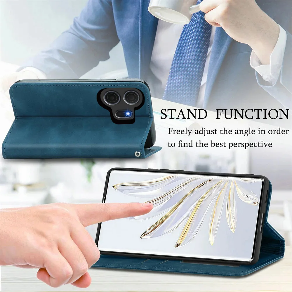 Smooth Leather Wallet Flip Case - 360° Protective Book Cover