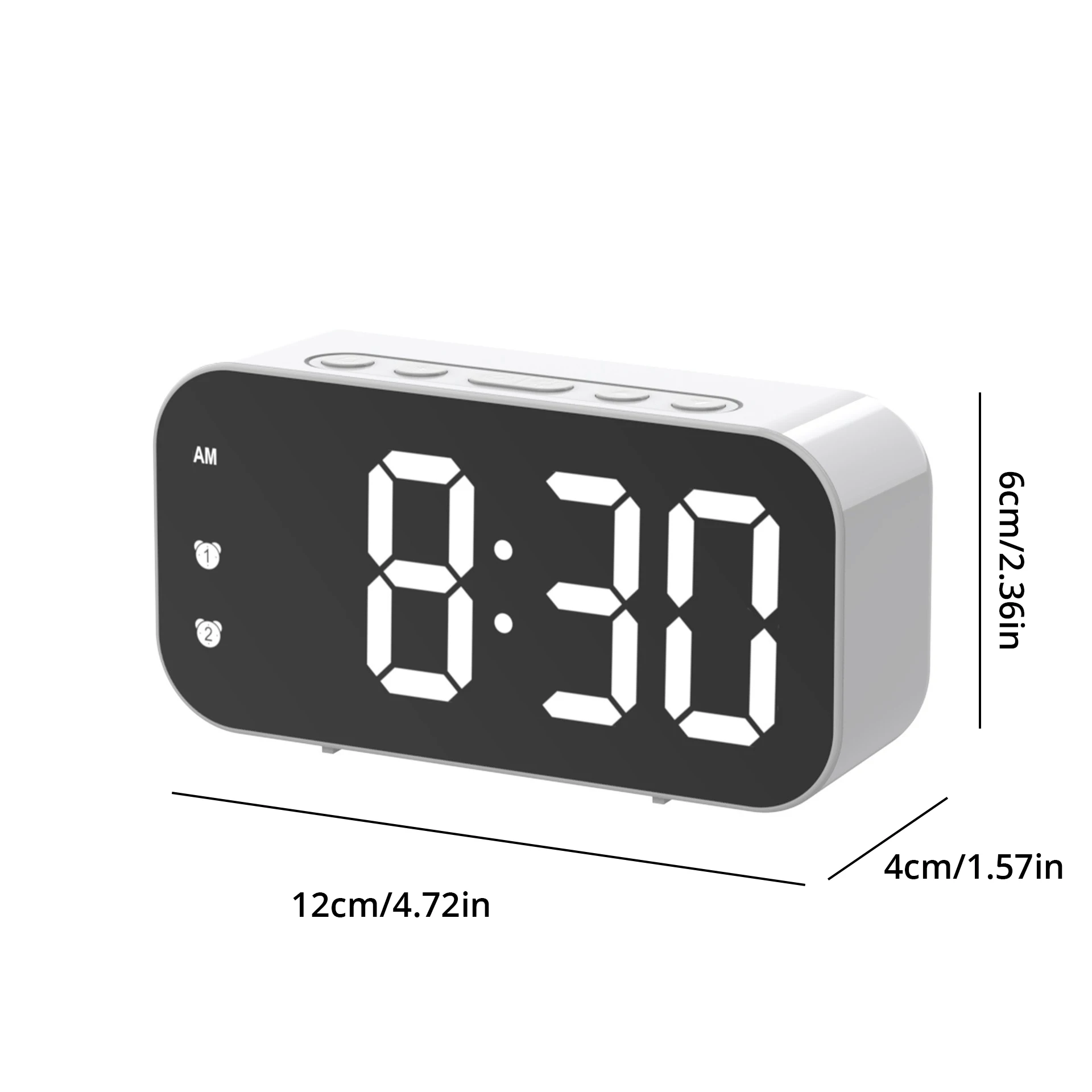 Sleek LED Mirror Digital Alarm Clock with Snooze Function