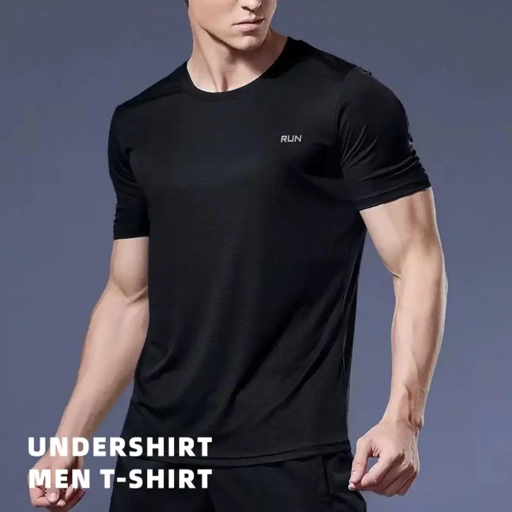 Men Undershirt T-Shirt Quick Dry T-shirt lightweight Underwear Running Breathable Fitness Shirt Ice Silky Gym Football Jerseys mens undershirt
