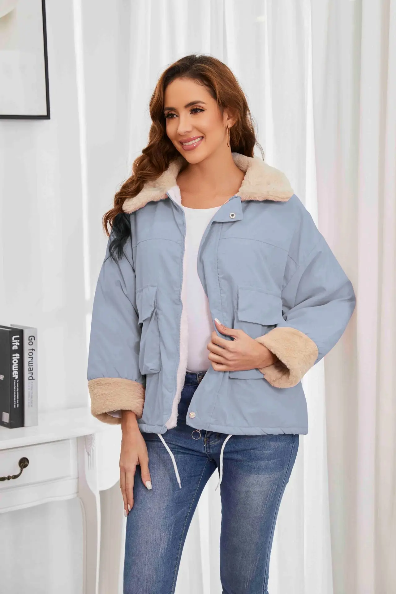 

2022 New Winter Jacket Women Fashion Long Coat Winter Warm Fur Collar Snow Overcoat Casual Solid Slim Thick Female Cotton Coats