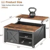 31.5" Lift Top Coffee Table with Storage, Square Coffee Table for Living Room, Farmhouse Coffee Table with Large Hidden 2