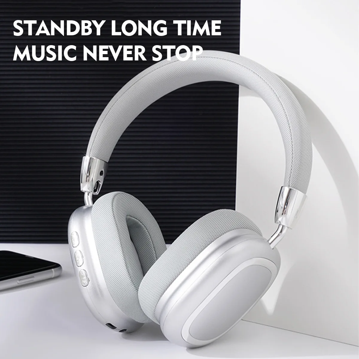 

New 2024 Headworn Bluetooth Headphones with Metal Retractable Rotating Folding Headsets Stereo Super Bass Wireless Earphone B35