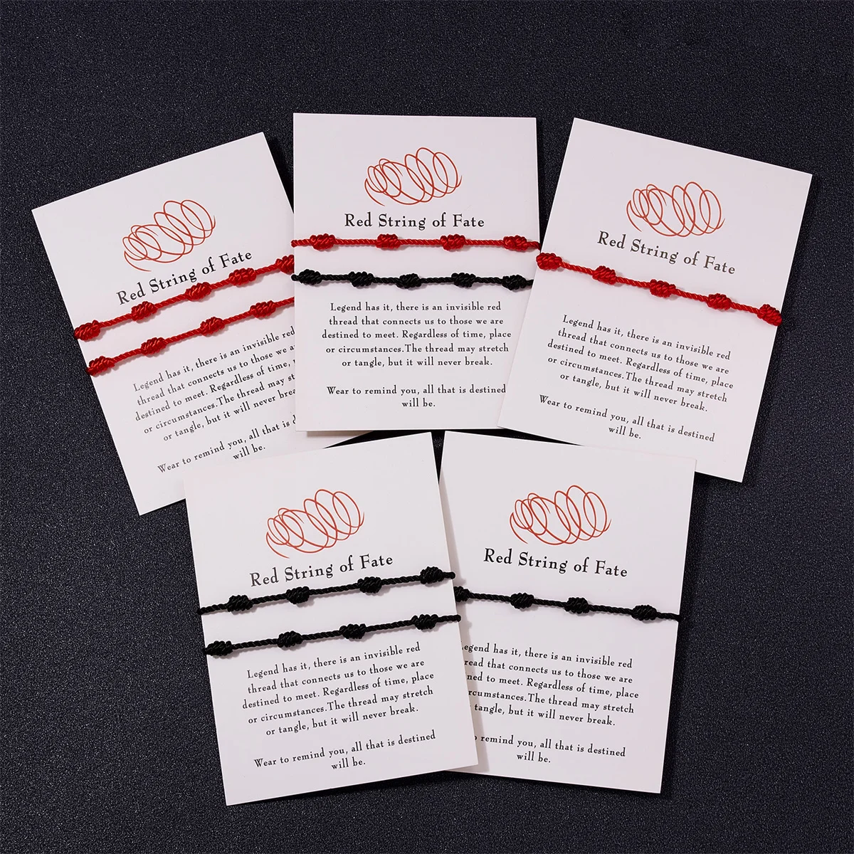 Pulseras de hilo rojo de 7 nudos de la suerte para mujeres y hombres, cadena de cuerda roja y negra hecha a mano, amuleto de buena suerte, pulsera, joyería de muñeca para parejas
