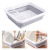 Foldable Dish Drying Rack Folding Household Storage Holder Portable Bowl Tableware Lid Drain Rack Kitchen Accessories Organizer 4