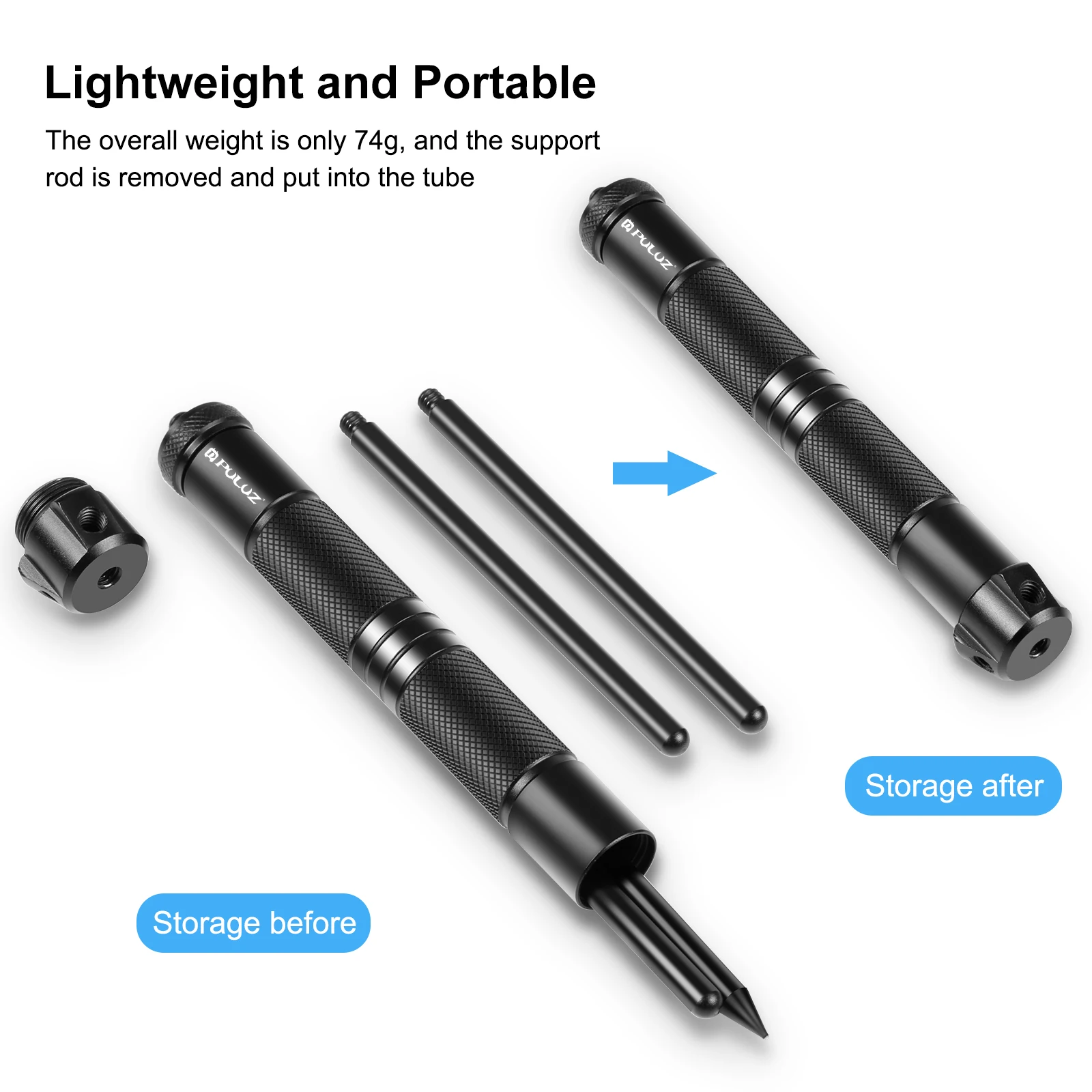 PULUZ Foldable Portable Aluminum Alloy Tripod Light Stand Mobile Phone Live Tripod Mini Camera Telescope Stand &1/4 Screw phone tripod mini tripod camera tripod foldable tripod light stand smartphone tripod cell phone tripod