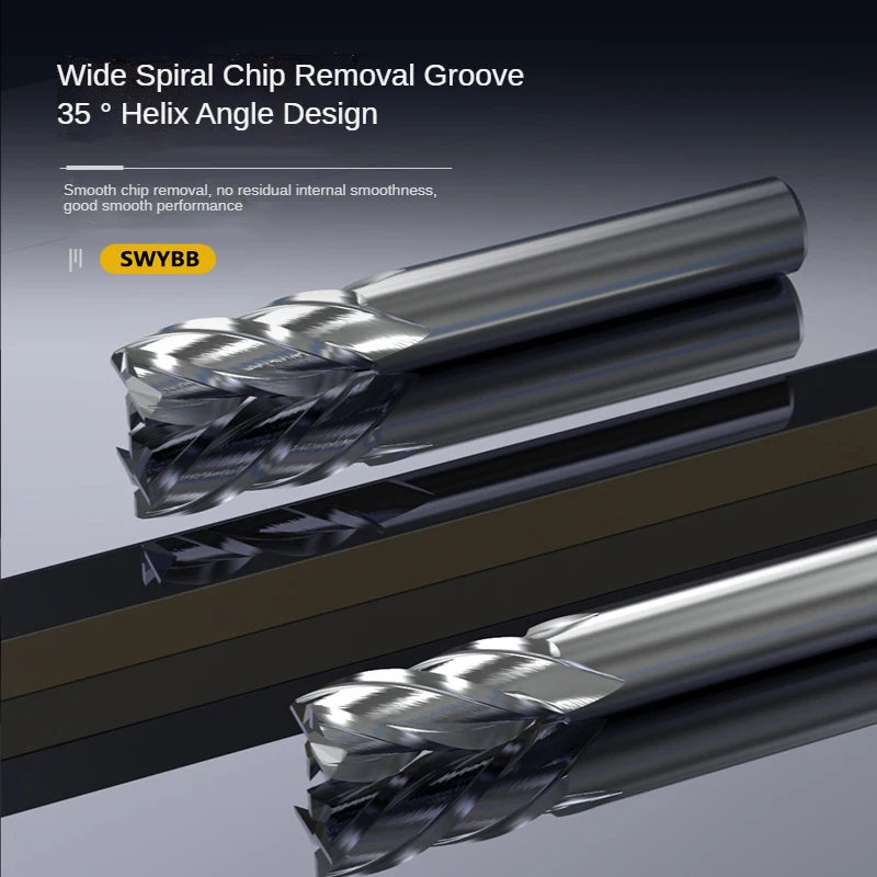 HSS Milling Cutter Flat End Mill 4T 2 4 Flute CNC Tool 1mm~32mm TiN Coated High Speed Steel Aluminum Metal Cutting