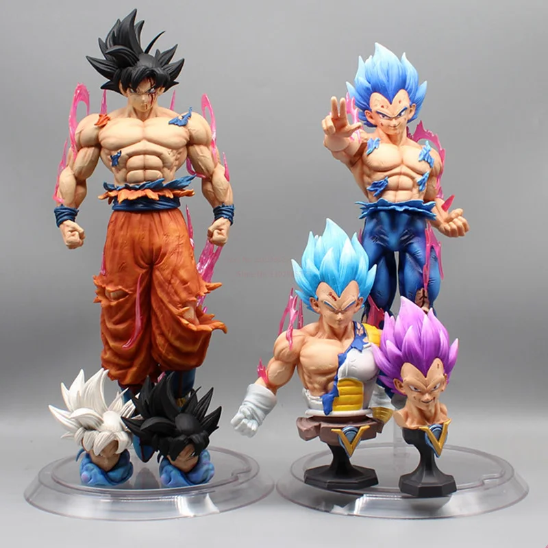 

Dragon Ball Anime Figures Ultra Instinct Son Goku Action Figure Vegeta Figurine 3 Heads Replaceable Pvc Statue Model Toys Gifts