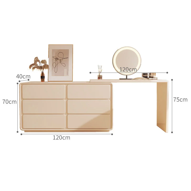 Modern Fashion Dressing Table Inline Corner Vanity Table Free Combination Bucket Vanity Cabinet Bedroom Furniture