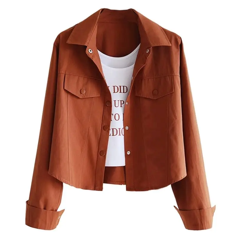 Elegant Fashion Harajuku Slim Fit Female Clothes Loose Casual All Match Outerwear Solid Button Thin Style Long Sleeve Tops Women