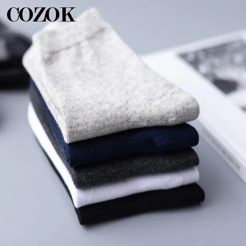 Cotton Socks 5 Pairs/Lot Men's Cotton Socks Black Business Men Socks Soft Breathable Summer Winter for Male Calcetines Hombre