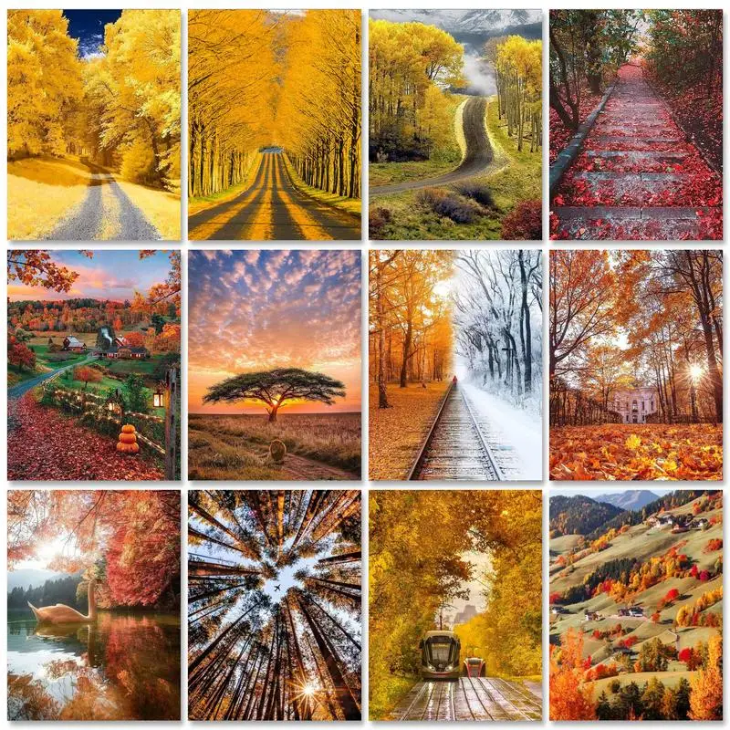 

PhotoCustom Interior Painting By Numbers Crafts Drawing By Numbers Landscape Number Painting Home Decor For Adults