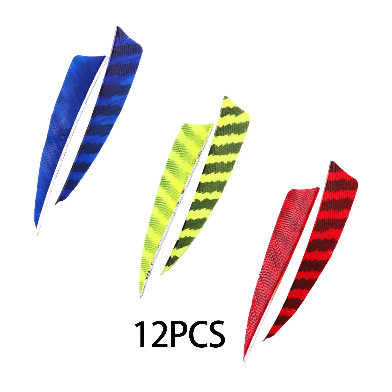 12Pcs Fletches Left and Right Wing 4inch Shield Archery Accessory Fletching Wing Vanes for Bow Carbon Arrows Garden Indoor