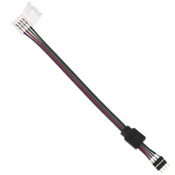 1Pc 15cm 5050 RGB 4 Pin LED Strip Light Connectors Strip To Power Adaptor 4 Conductor 10mm Wide Connector