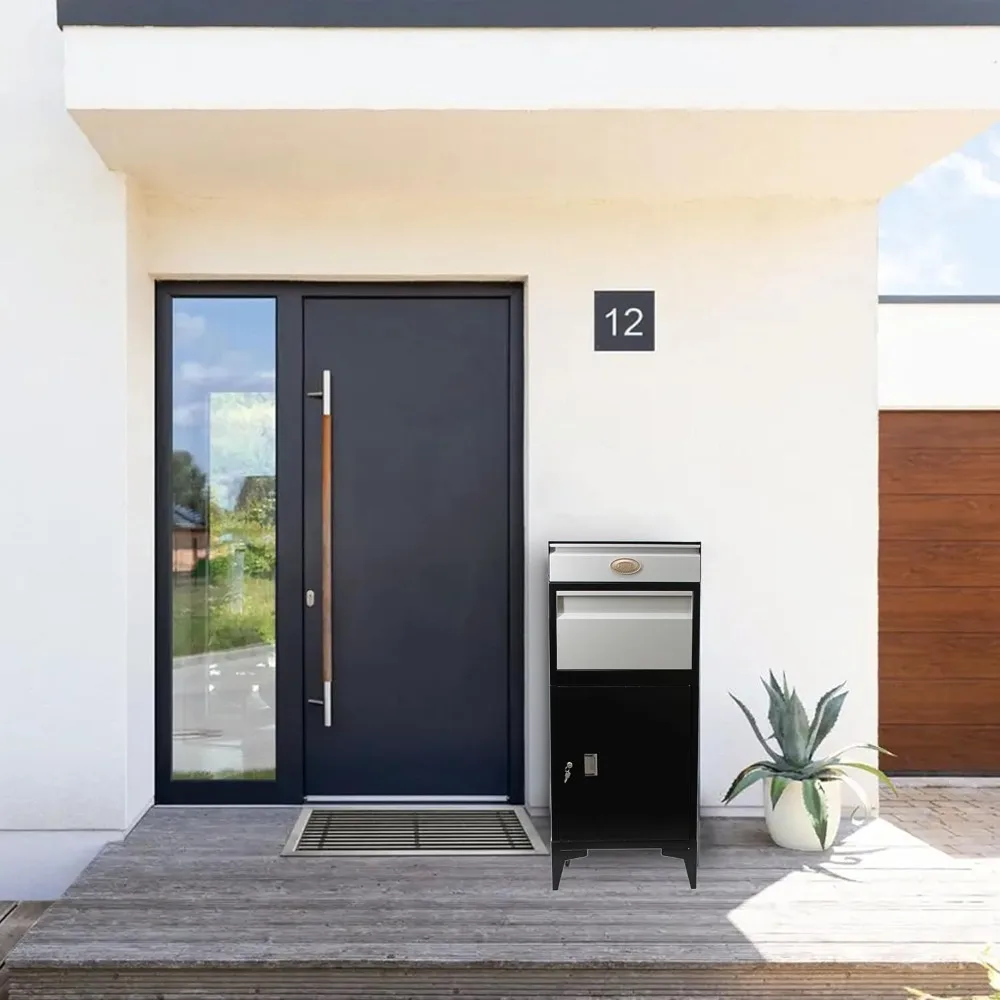 Large Package Delivery Boxes for Outside, Extra Large Mailbox for Parcel, Alloy Steel Post Mailbox, Wall Mounted Lockable