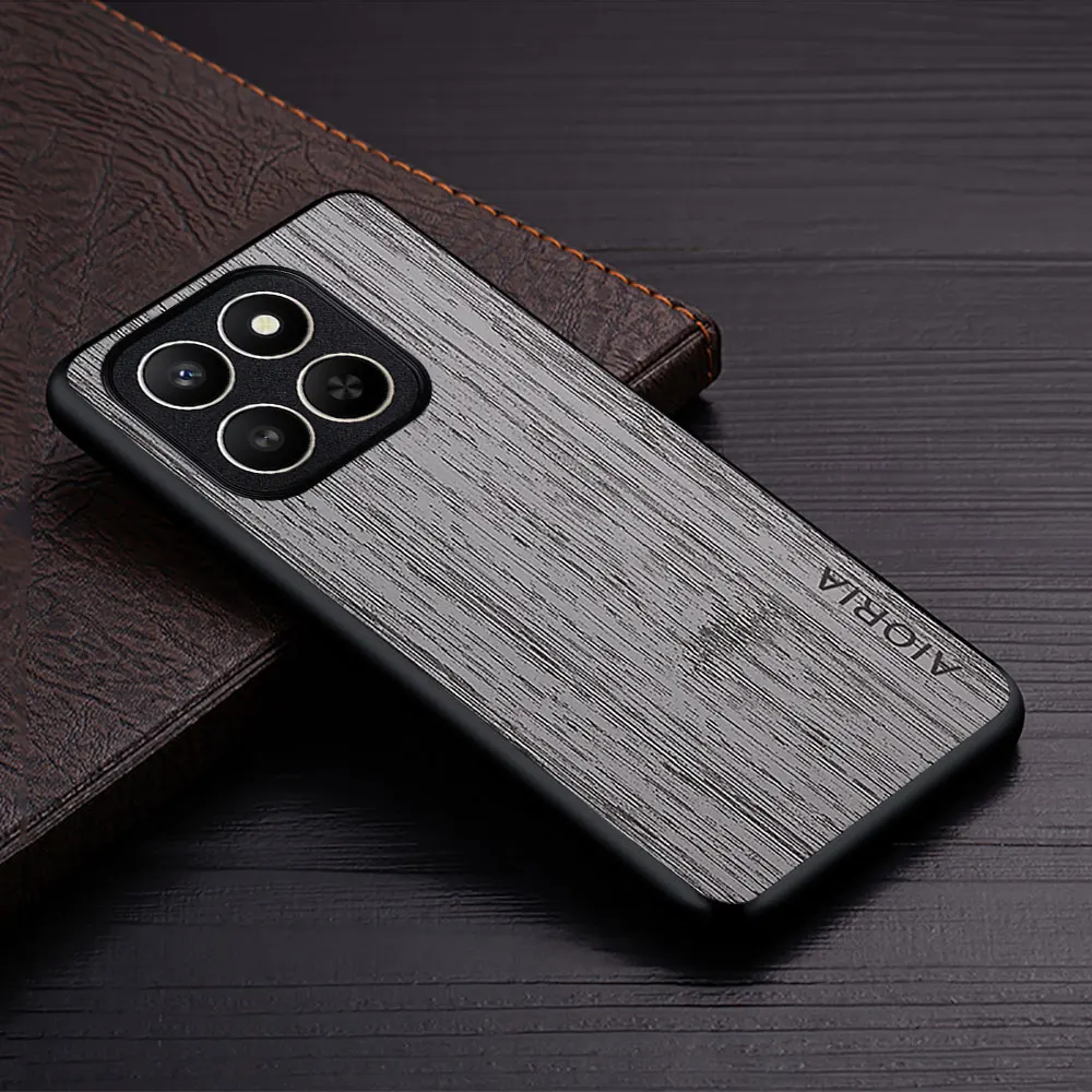 Premium Wood Grain PU Leather Phone Case Cover