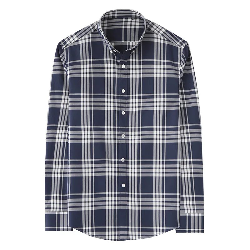 

Рубашка мужская с длинным рукавом, 100% хлопок, с воротником с защитой от складок