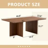 44.8 Inch Walnut Wood Grain MDF Coffee Table Modern Luxury Stable Triangular Support The Coffee Table Is Made of Medium Density 4