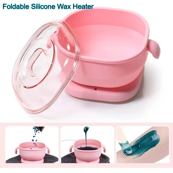 2026 Foldable Silicone Wax Heater Kit Portable Hair Removal Wax Machine For Heat Wax Beans Body Hair Removal Wax Beans Heater