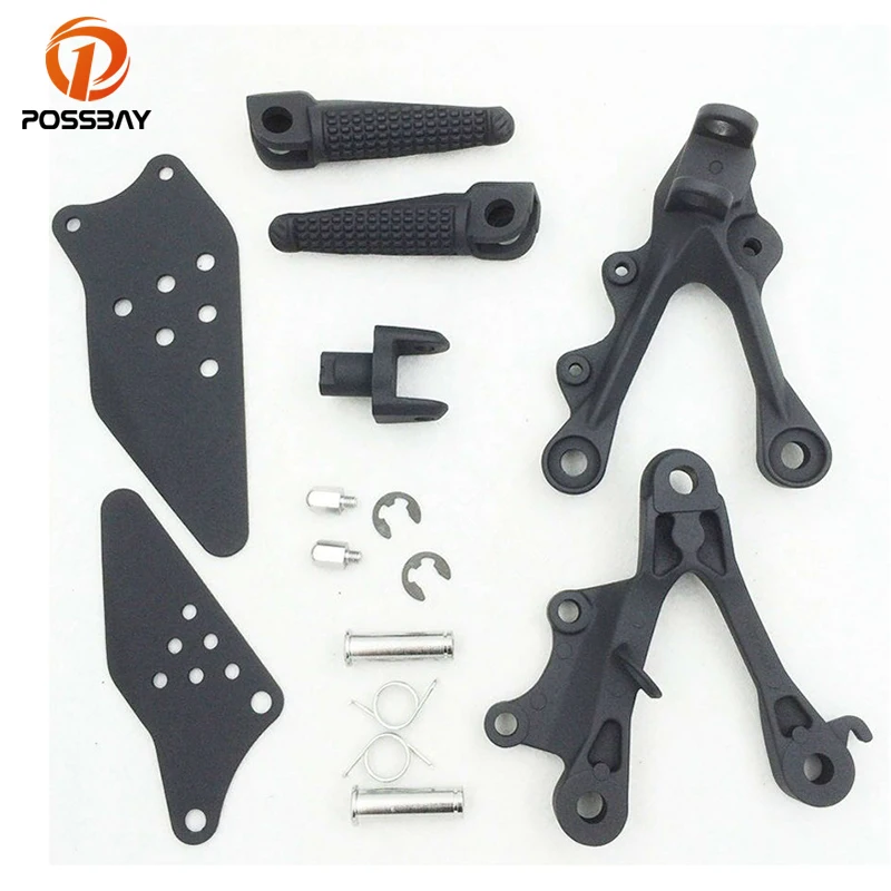 

Motorcycle Front Rider Foot Pegs Footrests Pedals for Kawasaki ZX-6R 2009 2010 2011 2014 Black Bracket Aluminum Accessories