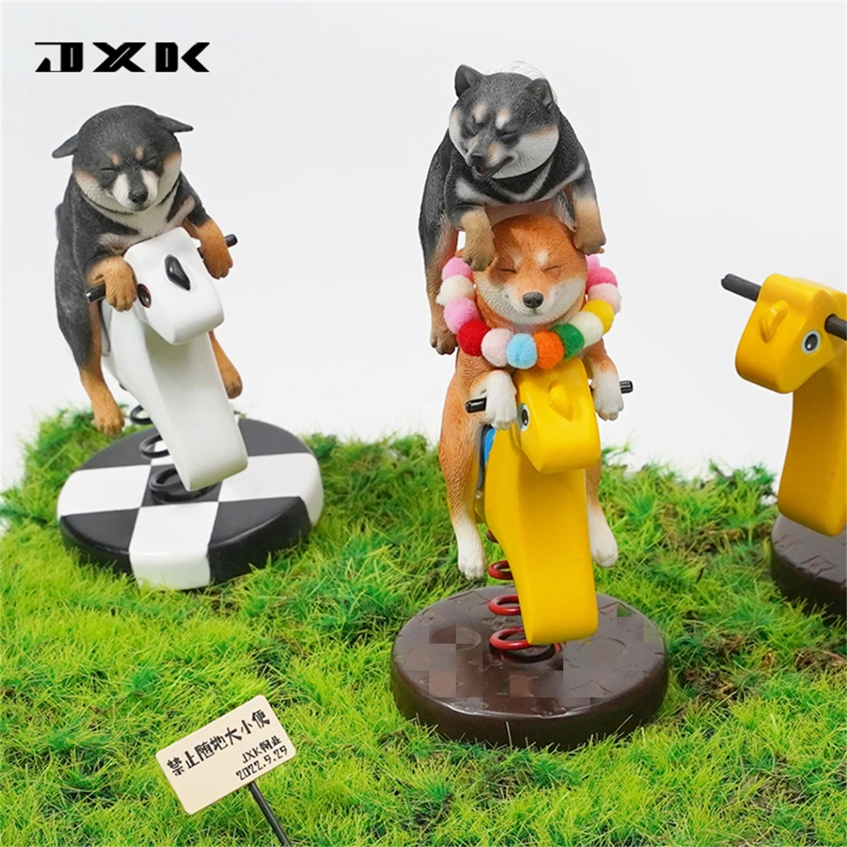 

JXK 1/6 Rocking Horse Cute Shiba Inu 2.0 Figure Funny Pet Dog Animal Model Ornaments for Children Adults Kids Xmas Gift Toys