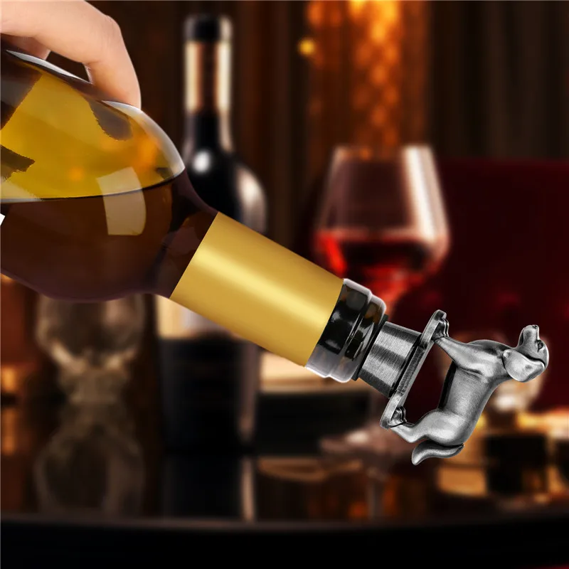Schöner Golden Retriever Weinverschluss in Tierform, Flaschenverschlüsse aus Metall für Küche, Bar, Club, Hochzeit, Champagner-Zubehör – Detail 3
