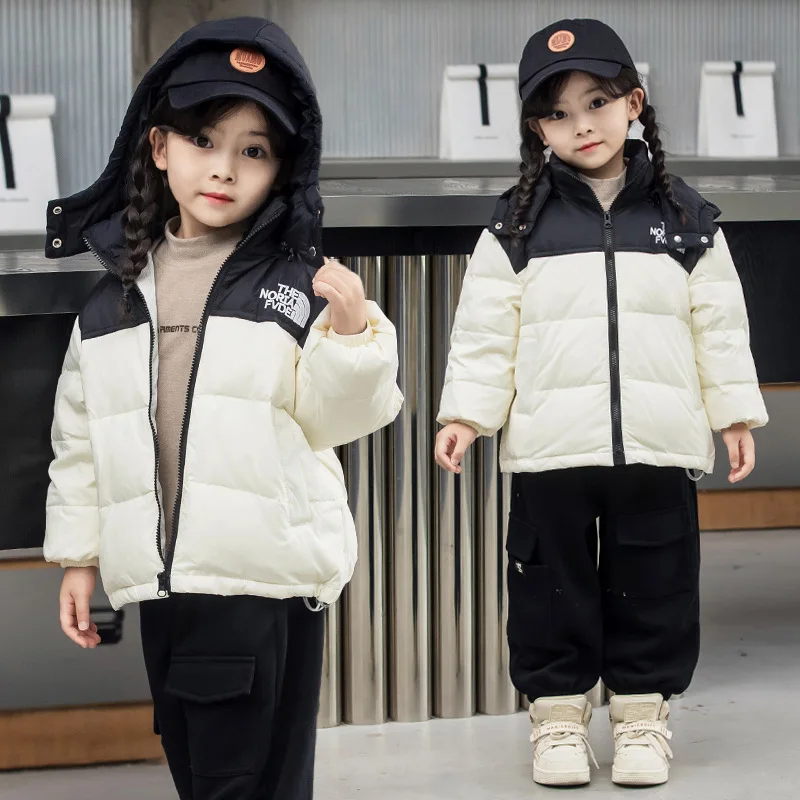 Winter New Children's down Jacket Boys and Girls Thickened Warm Clothes Hooded Children's Bread Clothing  Boy down Jacket
