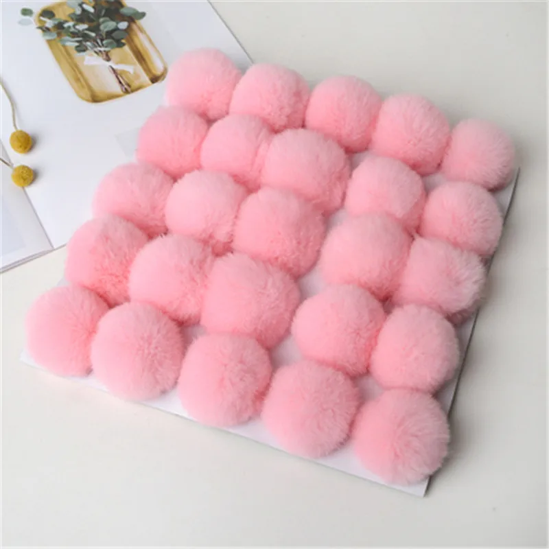 Faux Rabbit Fur Pom Pom 25pcs 6cm 8cm For Diy Crafts