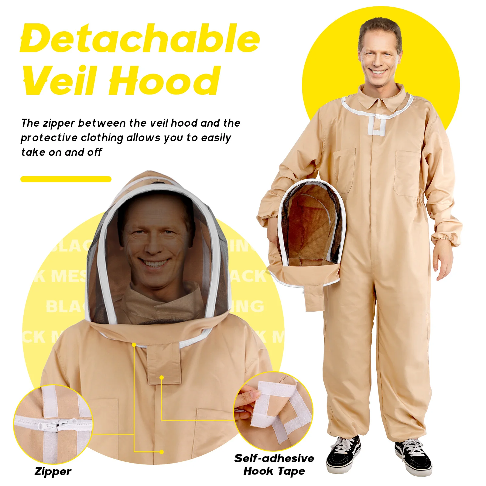 Full Body Beekeeping Clothing Beekeepers Bee Protection Ventilated Suit Safty Veil Hat Professional All Body Equipment Coat