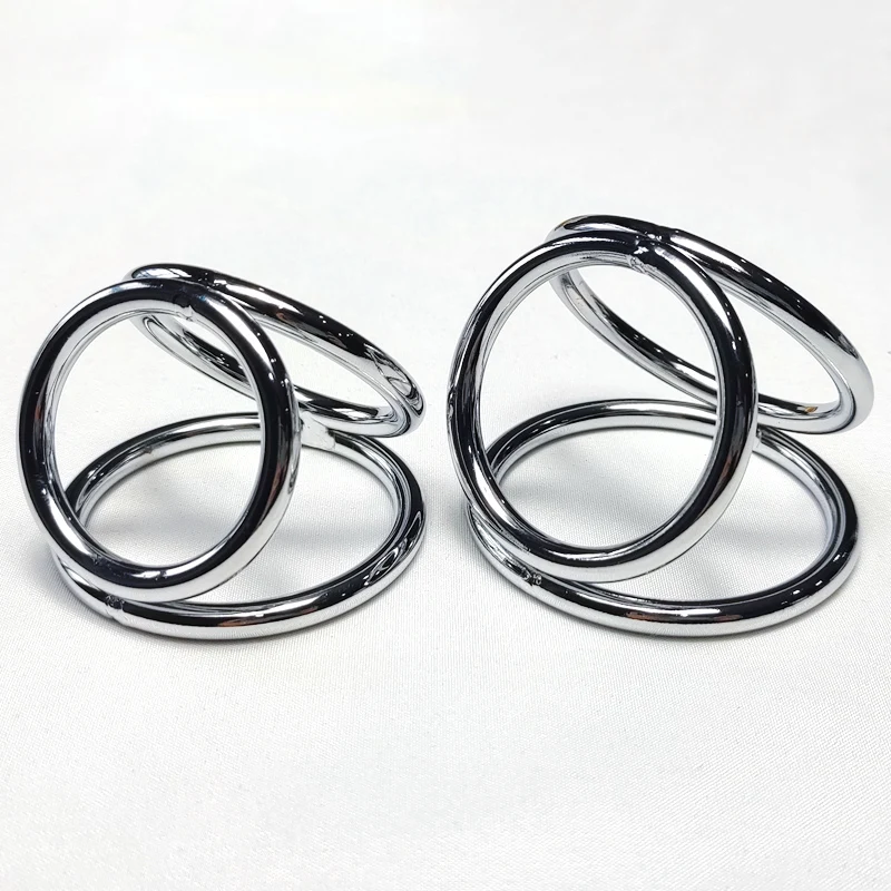 Metal Chastity Device Rings And Ball Stretcher For Men_voghion.com